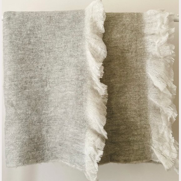 NWT Soft Fringe Knit Throw in Gray - Picture 1 of 4